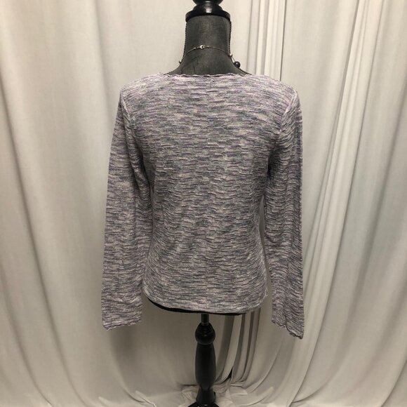 JH Collectibles Sweater Womens Size Medium Lavender Silver Metallic Long Sleeve - Picture 4 of 6